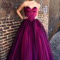 Simple Grape Sleeveless Ball Gown Long Prom Dress
