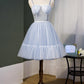 Sky Blue Beaded Lace Up Ball Gown Tulle Homecoming Dress