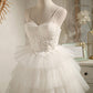 Ivory Spaghetti Straps Sequins Lace Appliques Short Homecoming Dresses