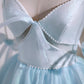 Cute Sky Blue Beading Bowknot Short Princess Homecoming Dresses