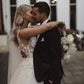 Charming V Neck Sleeveless Lace Wedding Dresses with Appliques