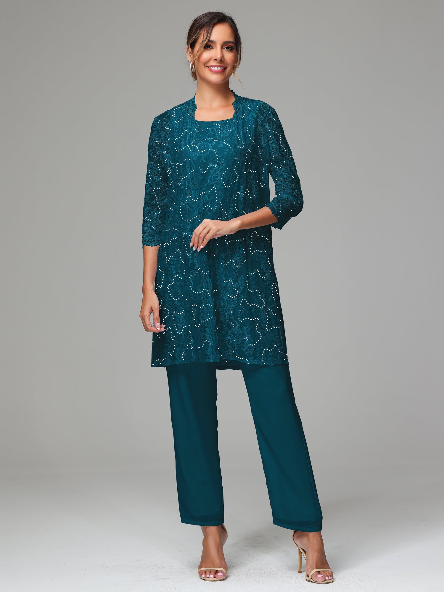 Chic Chiffon Lace Pant Suit For Mother Of The Bride/Groom Perfect For Bridal  Weddings And Evening Upcoming Events Style C295S From Wedswty68, $139.13