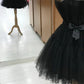 Cute Strapless Tulle Short Homecoming Dresses