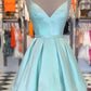 Chic Spaghetti Straps A Line Short Homecoming Dresses