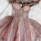 A-line Dusty Rose Sleeveless Tulle Short Prom Dresses, Homecoming Dresses