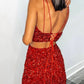Two Piece Spaghetti Strap V Neck Sequins Short Homecoming Dresses