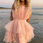  Pink Strapless Sleeveless Short Homecoming Dresses