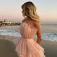 Pink Strapless Sleeveless Short Homecoming Dresses