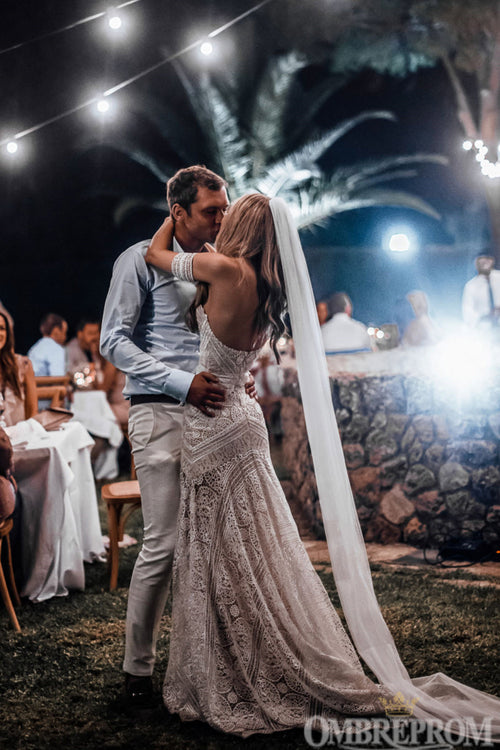 Charming Sweetheart Sleeveless Off-the-Shoulder Lace Bridal Gown With Ruffles Long