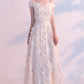 A-Line Elegant Off The Shoulder Floor Length Prom Dresses