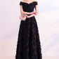 A-Line Elegant Off The Shoulder Floor Length Prom Dresses