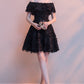 Elegant Black Off The Shoulder Short Homecoming Dresses