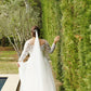 Modest Delicate Long Sleeves A Line Ivory Lace Tulle Plus Size Wedding Dresses For Bride