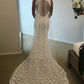 Elegant Open Back Long Lace Wedding Dresses with Split Side