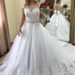 Gorgeous V Back Lace Wedding Dresses with Bowknot