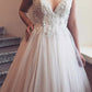 Gorgeous V Neck Prom Dresses with Beading Tull Ball Gown x