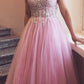 Gorgeous V Neck Prom Dresses with Beading Tull Ball Gown x