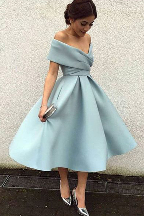 A-Line Blue Homecoming Dress,Sexy Off Shoulder Evening Dress,Formal Dress2017 HCD24 - Ombreprom