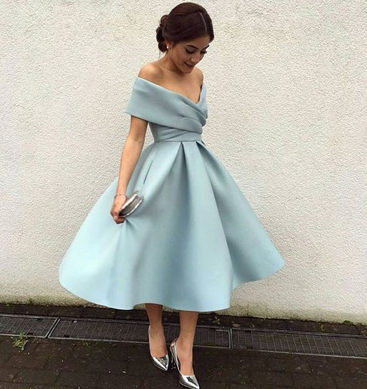 A-Line Blue Homecoming Dress,Sexy Off Shoulder Evening Dress,Formal Dress2017 HCD24 - Ombreprom