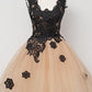 Illusion Layers Tulle Homecoming Dress,Ball Gown Sleeveless Short Prom Dress
