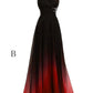 Ombre A Line Sweep Train One Shoulder Sleeveless Open Back Beading Prom Dresses