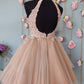 Cute Open Back Tulle Lace Short Prom Dresses Homecoming Dresses