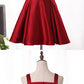 Open Back Cocktail Dresses V Neck A Line Satin Homecoming Dresses