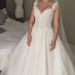 Impressive V Neck Lace Appliques Sleeveless Wedding Dresses