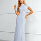 Stunning Short Sleeves Sequins Long Mermaid Prom Dresses