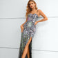 Fashion Spaghetti Straps Sequins Floor Length Mermaid Prom Dresses