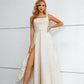 Chic Sleeveless Lace A Line Floor Length Split Prom Dresses