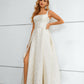 Chic Sleeveless Lace A Line Floor Length Split Prom Dresses