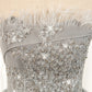 Shiny Silver Strapless Lace Up Tulle Short Homecoming Dresses