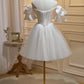 Off The Shoulder Tulle A Line Short Homecoming Dresses