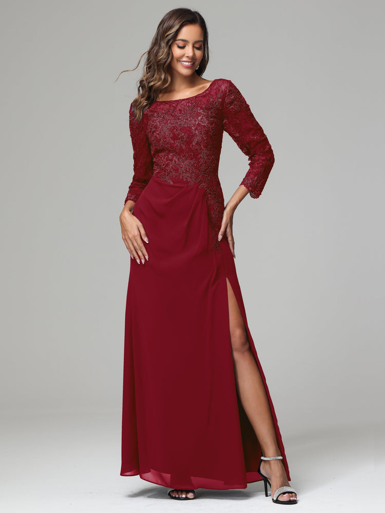 Floor Length Short Sleeves Chiffon Mother Of The  Groom Dress