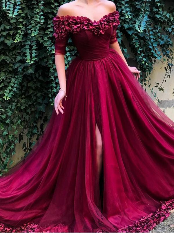 Luxury Off Shoulder Sweetheart Prom Dresses with Appliques Party Gown