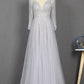 Amazing Long Gray Beading Prom Dresses Modest Evening Gowns