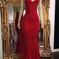 Glitter Halter Sheath Backless Long Prom Dresses Fashion Dresses