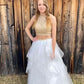 Two Pieces Long Zipper Back Lace Princess Prom Dresses For Teens