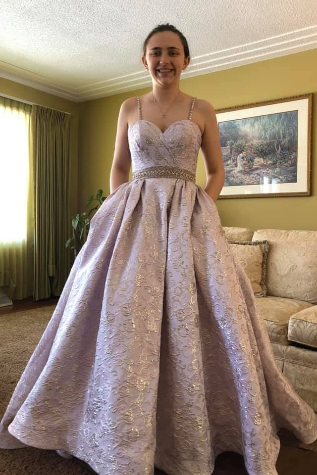 Spaghetti Straps Long Lace Princess Dresses Cute Prom Dresses For Teens