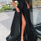 Charming Off The Shoulder Simple Black Long Prom Dresses Party Dresses