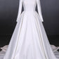 Vintage Backless White Wedding Dresses With Sleeves Elegant Wedding Gowns