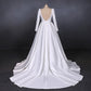 Vintage Backless White Wedding Dresses With Sleeves Elegant Wedding Gowns