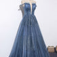 Lovely Tight A-line Lace Up Blue Prom Dresses For Girls Party Dresses
