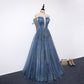 Lovely Tight A-line Lace Up Blue Prom Dresses For Girls Party Dresses
