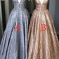 Amazing Unique V-neck Long Prom Dresses Gorgeous Modest Floor Length Party Dresses