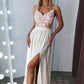 A-Line  Boat Neck Spaghetti Straps Appliqeus Chiffon Tiered Homecoming Dress WH1114