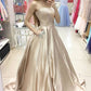Strapless Simple Lace Up Prom Dresses With Pockets Prom Gowns