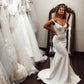 Charming Mermaid Simple Long Elegant Ivory Beach Wedding Dresses Wedding Party Dresses