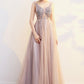 Chic V-neck Beading Long Backless Prom Dresses Elegant Party Gowns